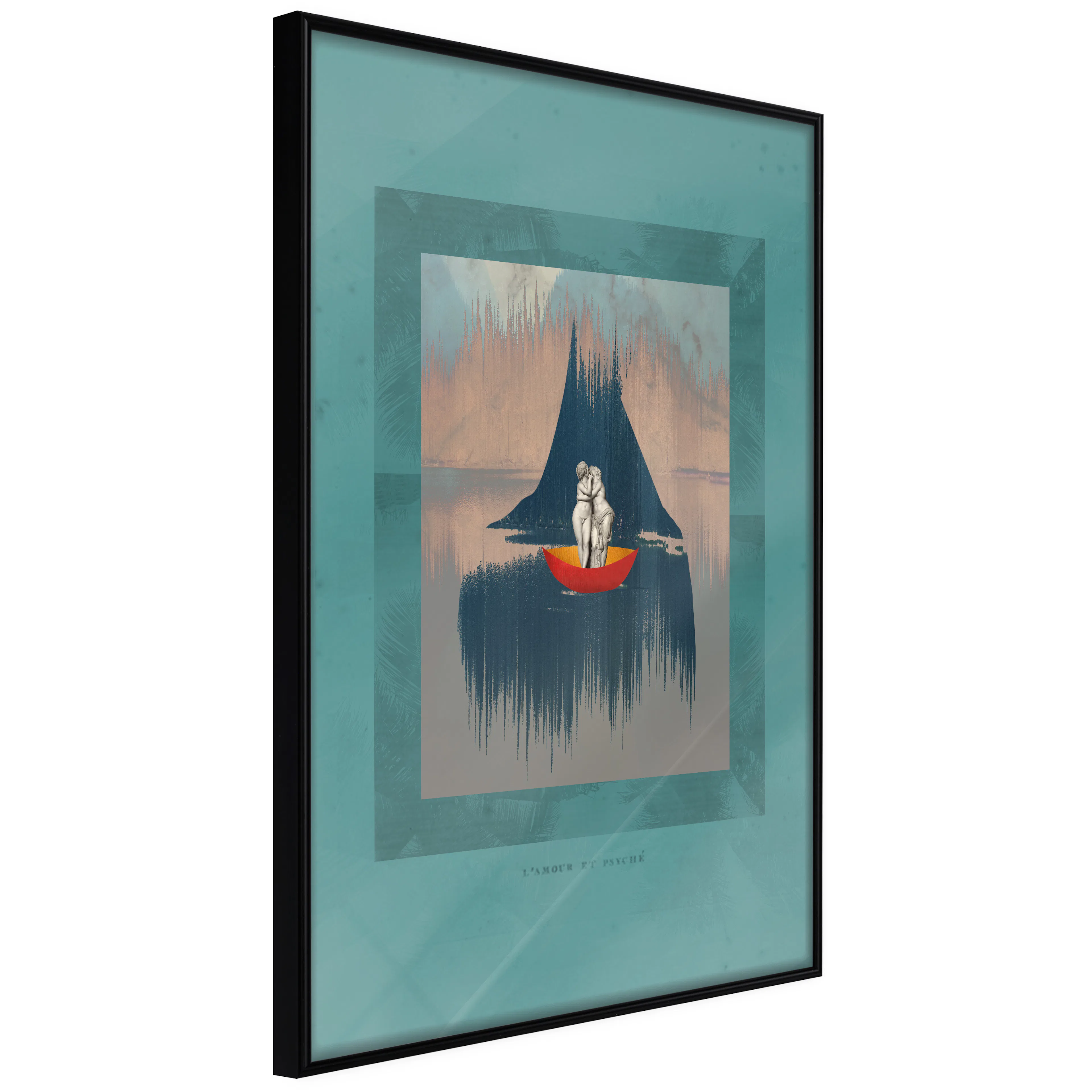 Affisch - Couple On Boat [Poster] 20x30 Svart ram, 20x30 cm