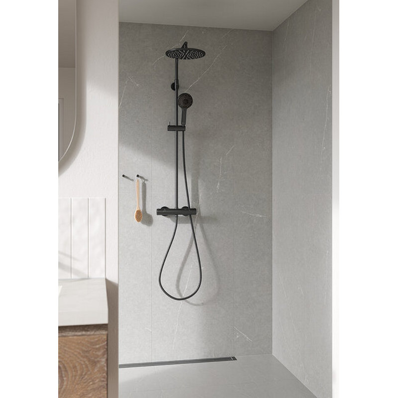 SILHOUET SHOWER SYSTEM Borstad Grafitgrå, 160 cc