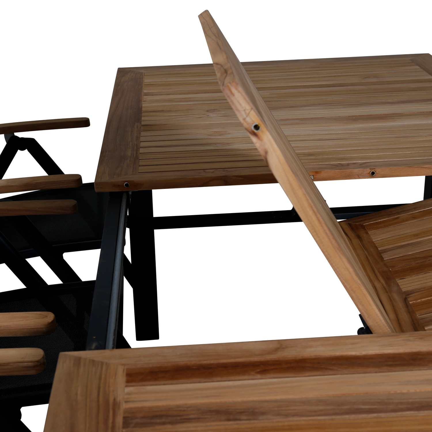 Panama - Table - 224/324*100 - svart Alu/Teak Svart/Teak