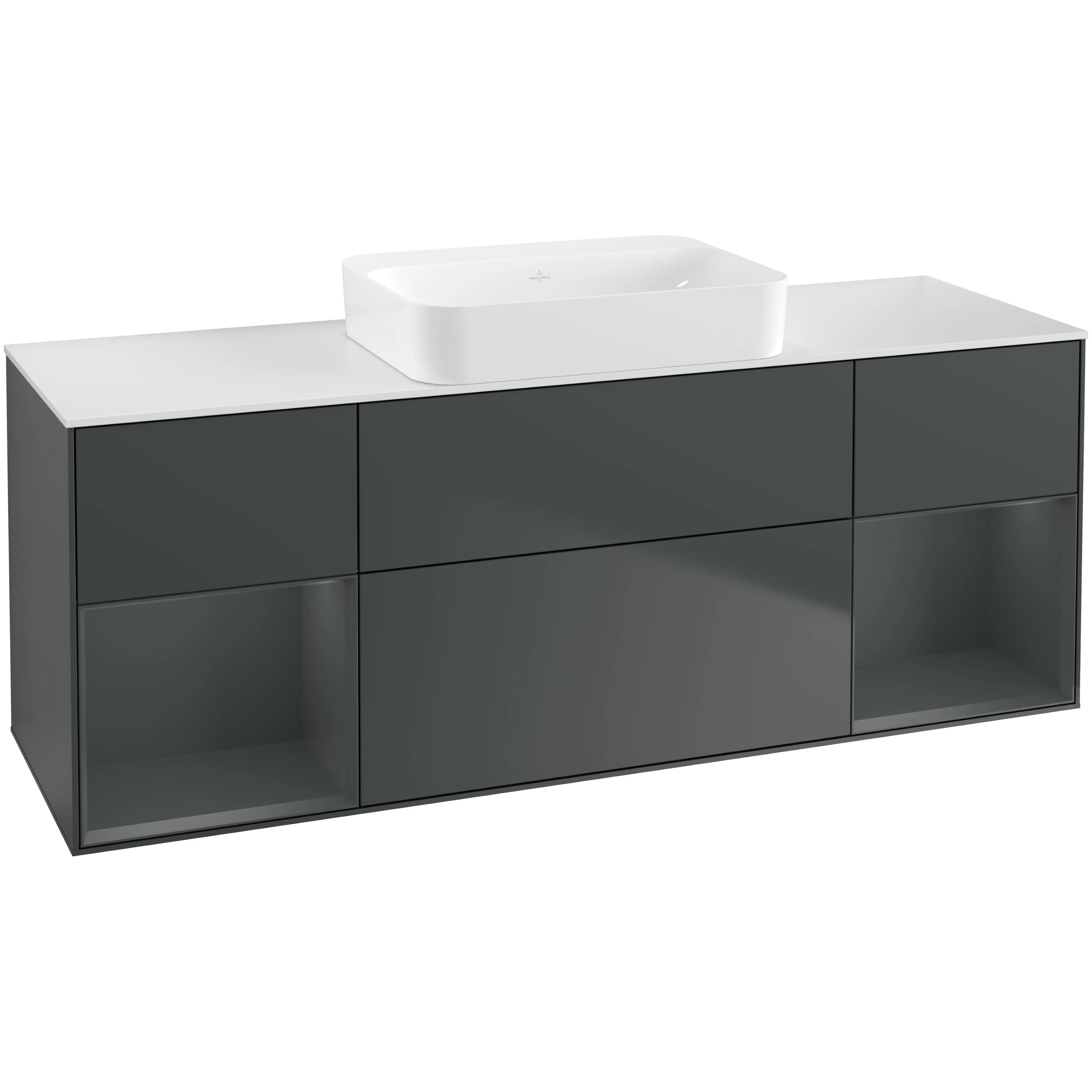Tvättställsskåp Villeroy & Boch Finion med Två Hyllor och Bänkskiva för Fristående Tvättställ