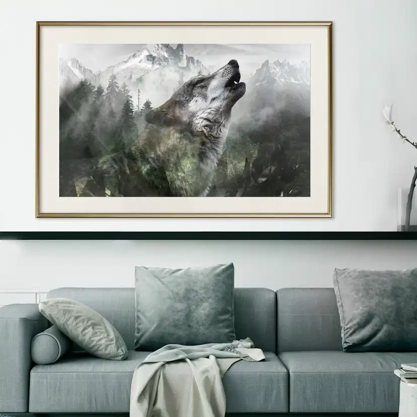 Poster Artgeist Affisch Howling Wolf