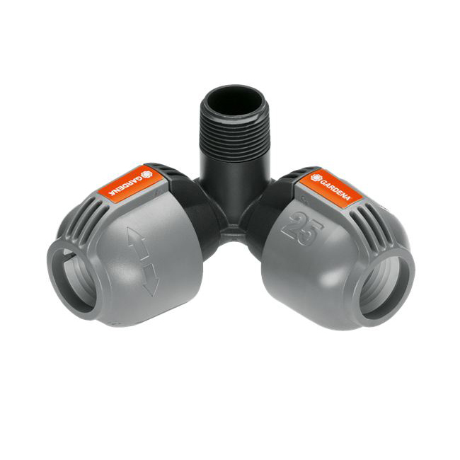 Vinklad L-skarv Gardena 25 mm x G 3/4 Hangänga