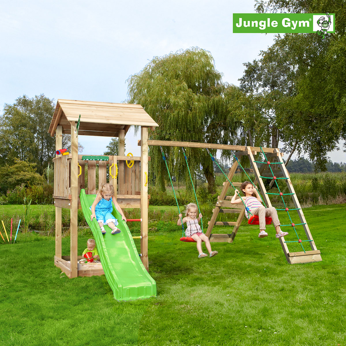 Lektorn Jungle Gym Casa Komplett Inkl Climb Modul X'tra och Rutschkana