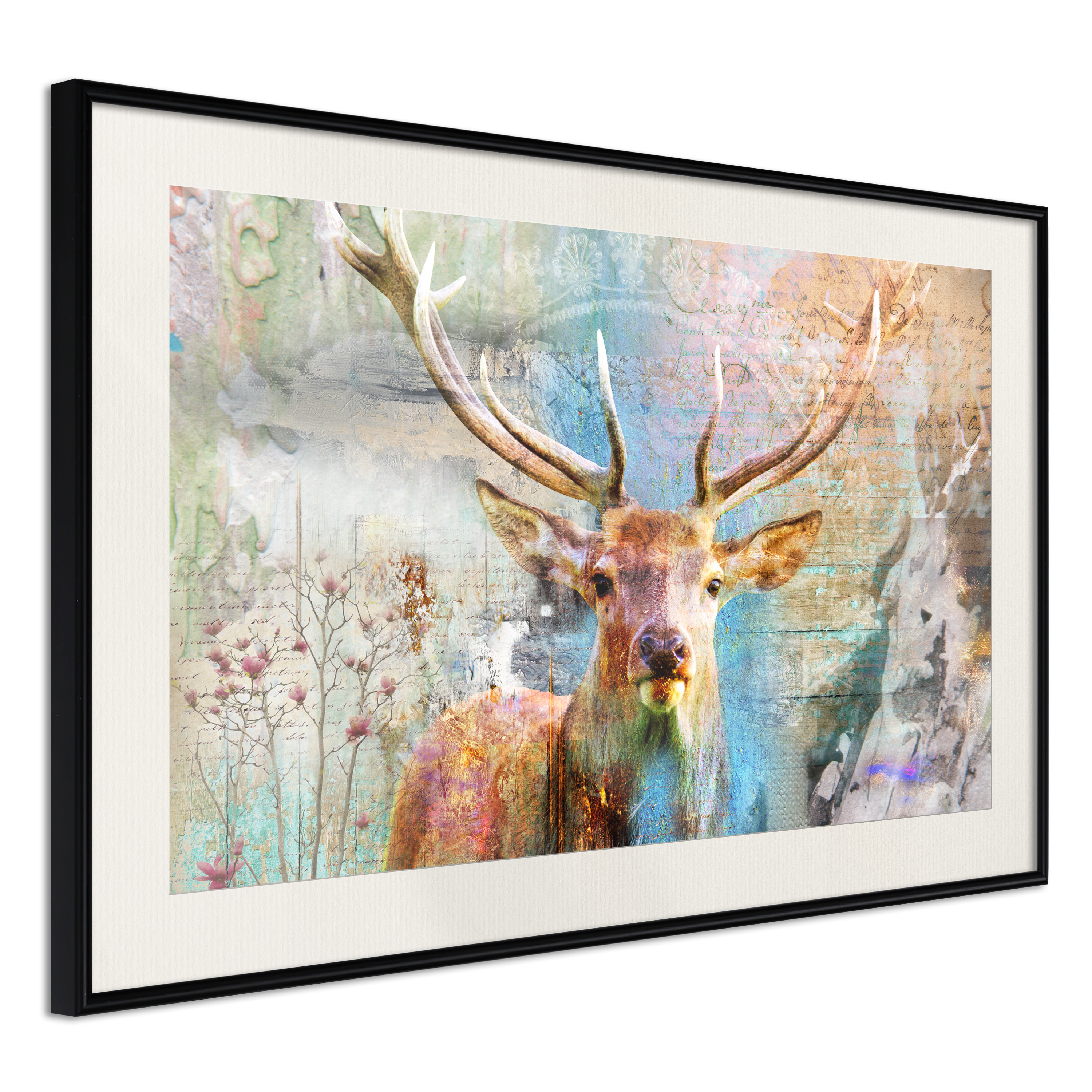 Poster Artgeist Affisch Deer on Wood