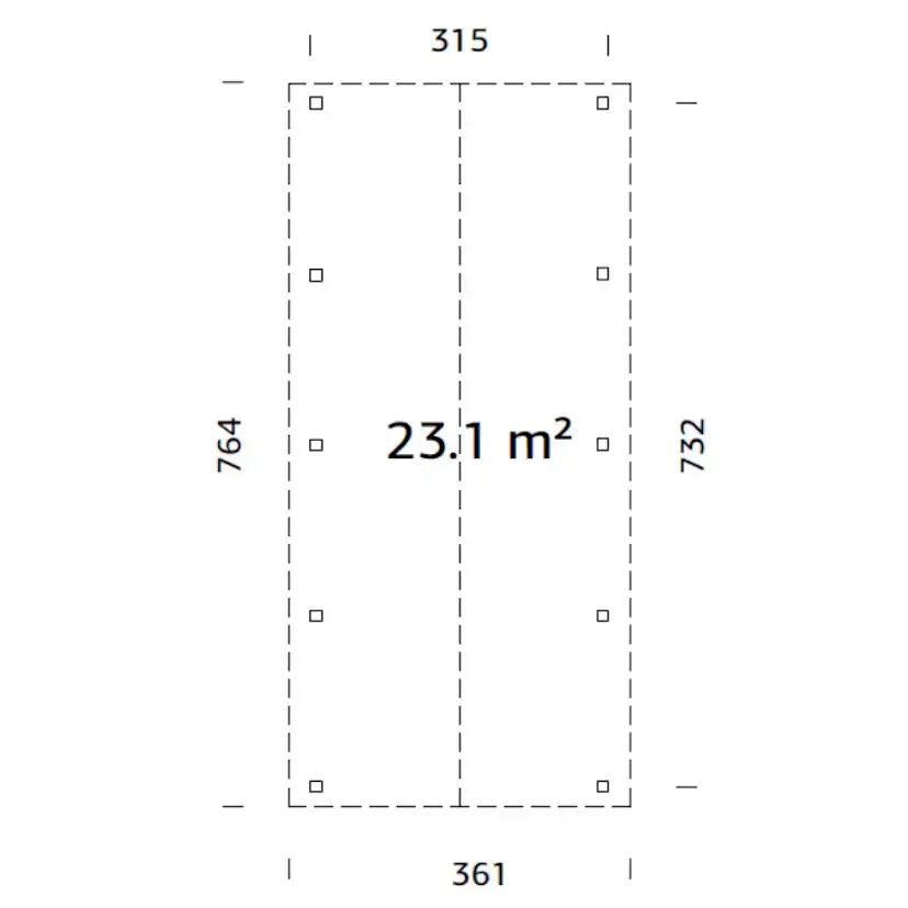 Carport Palmako Robert 23,1 m2