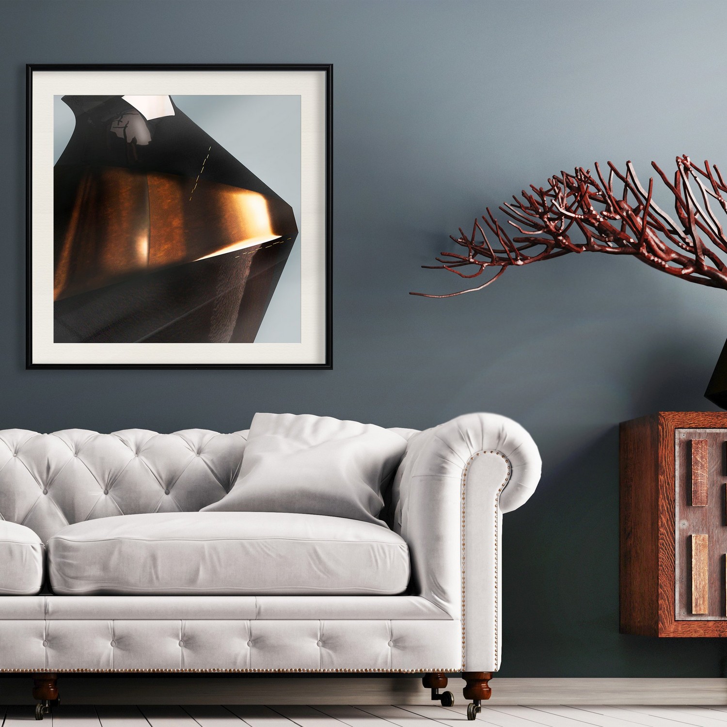 Affisch - Sphinx Dream [Poster] 20x20 Svart ram med passepartout, 20x20 cm
