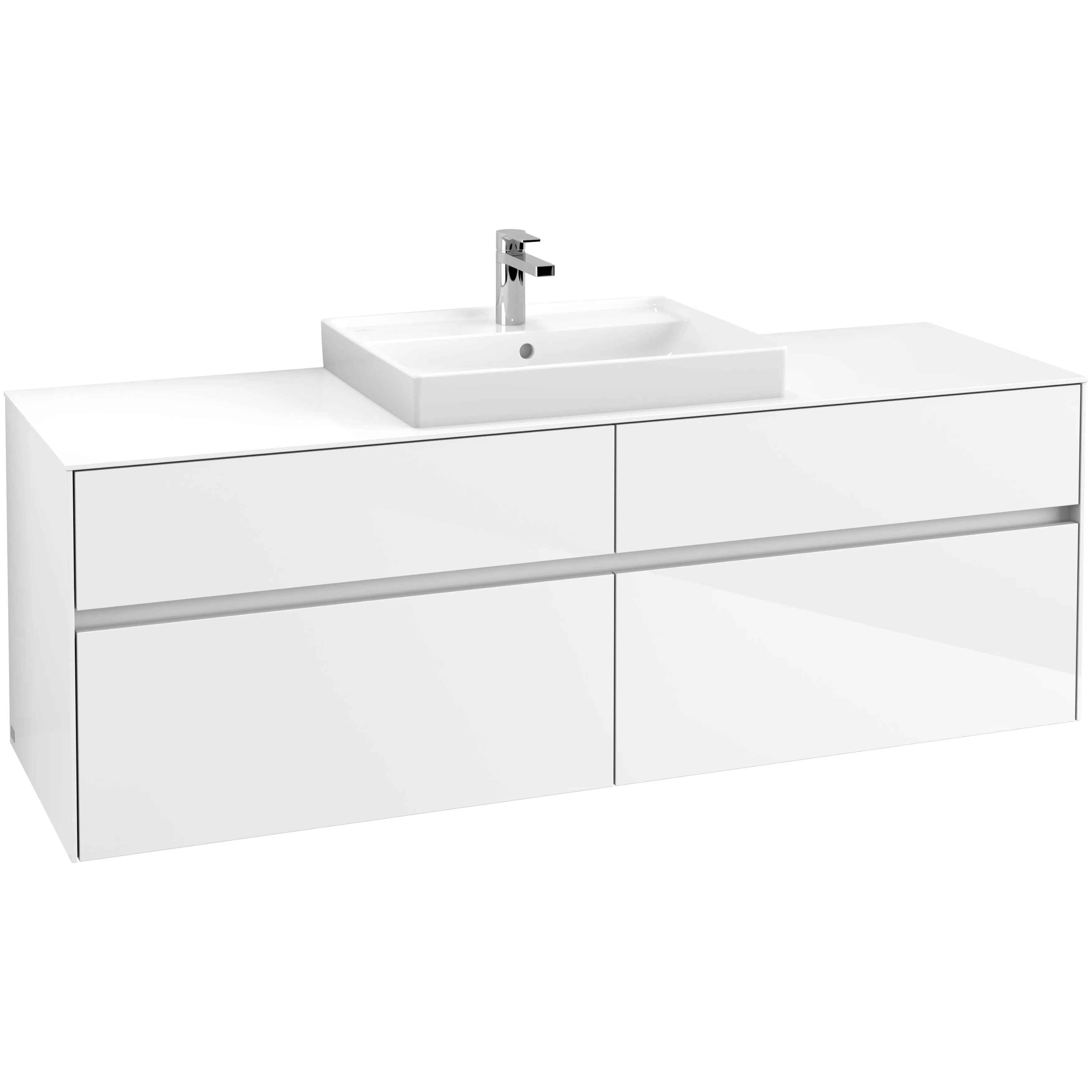 Tvättställsskåp Villeroy & Boch Collaro C02500DH Vit Högblank för Centrerat Tvättställ utan Belysning