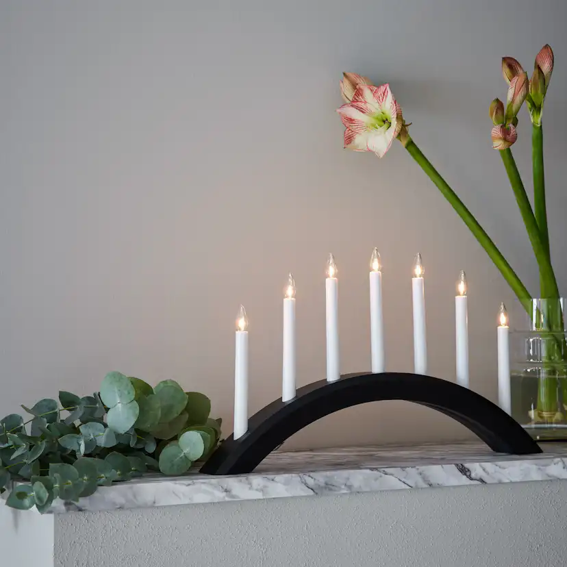 AVENTO Ljusstake 7L Svart Svart