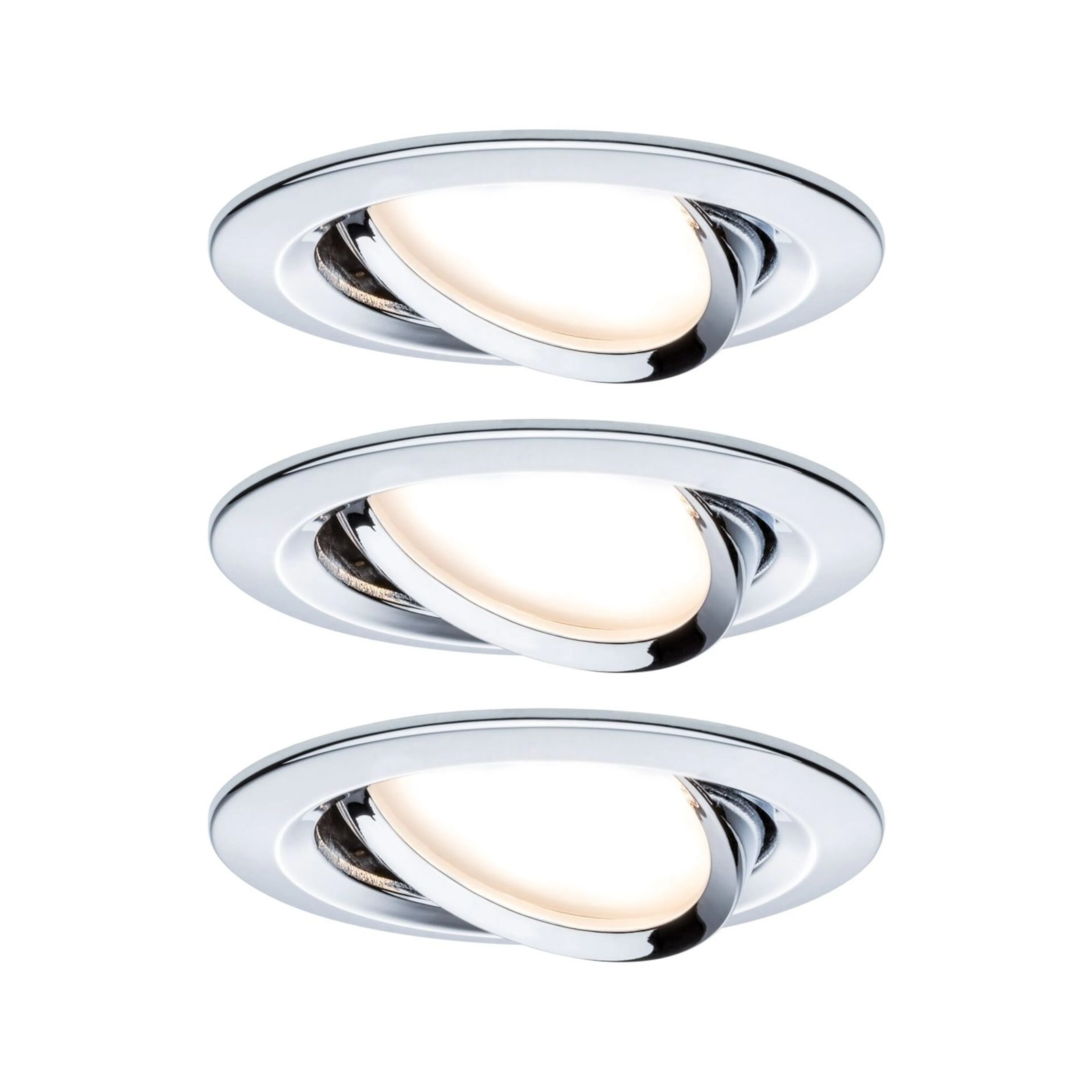 Downlight Paulmann Nova Coin Basic Set Swivelling Krom, 84 mm, Vridbar, Ja, 3x6 W