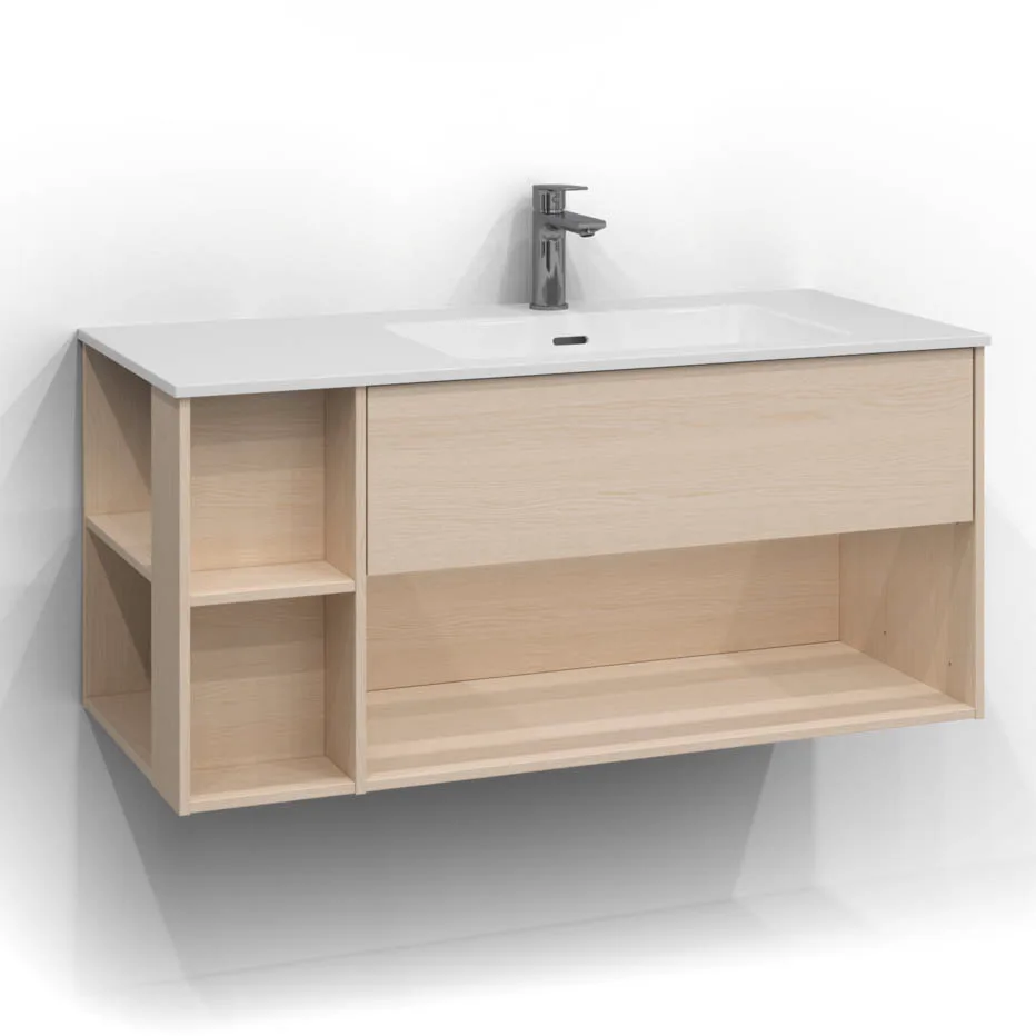 Epos Underdel Plan 100x45 Vit ask 1Låd Öppen förvaring Push Vit Ask, Plan, Push open, Höger