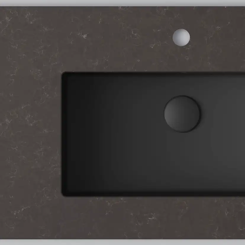 Bänkskiva Wave 70 Umber/Matte Black Med hål för blandare Färg Bänkskiva: Umber, Färg Tvättställ: Matte Black, Bredd: 760 mm