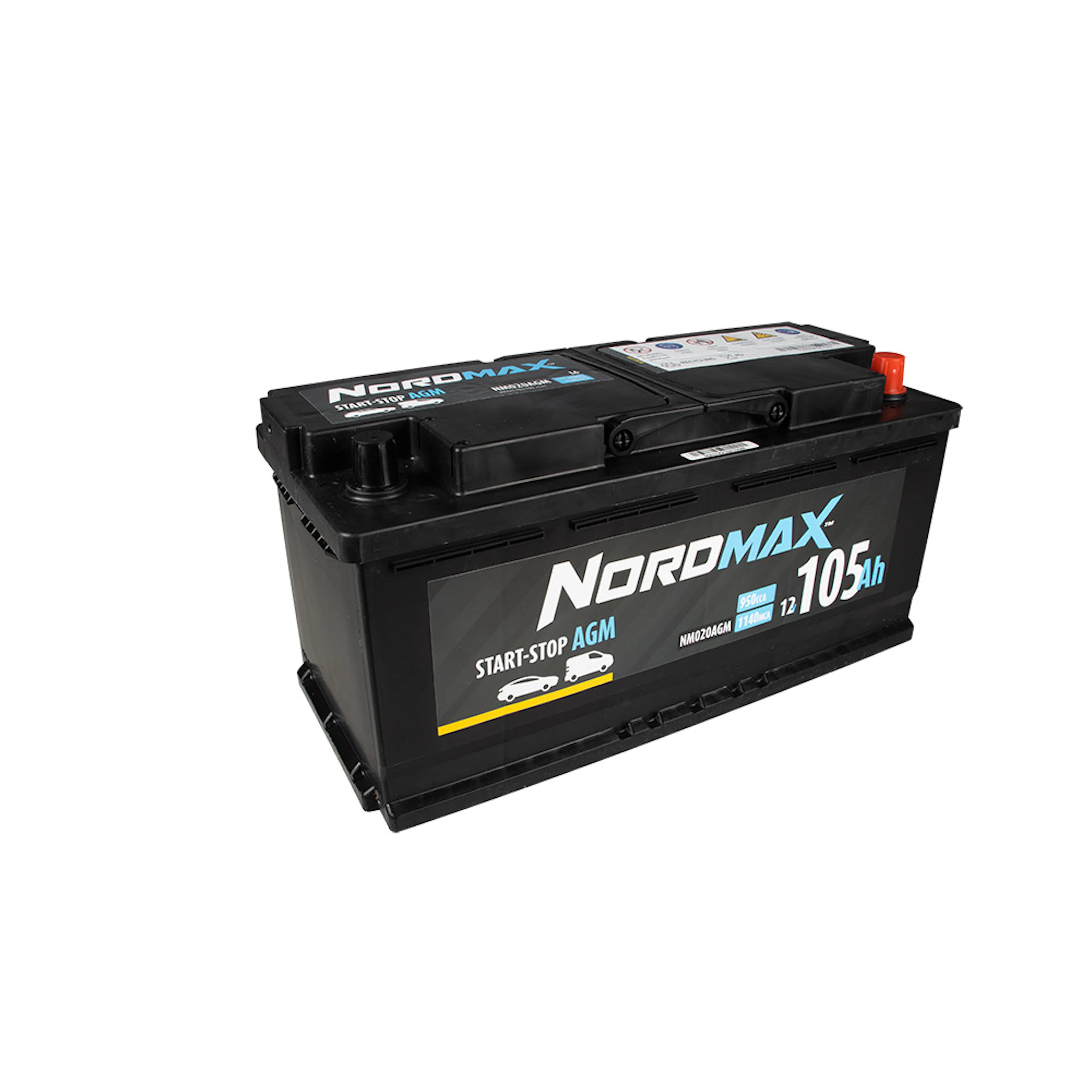Startbatteri Nordmax AGM (Start-stopp) 105Ah 950A