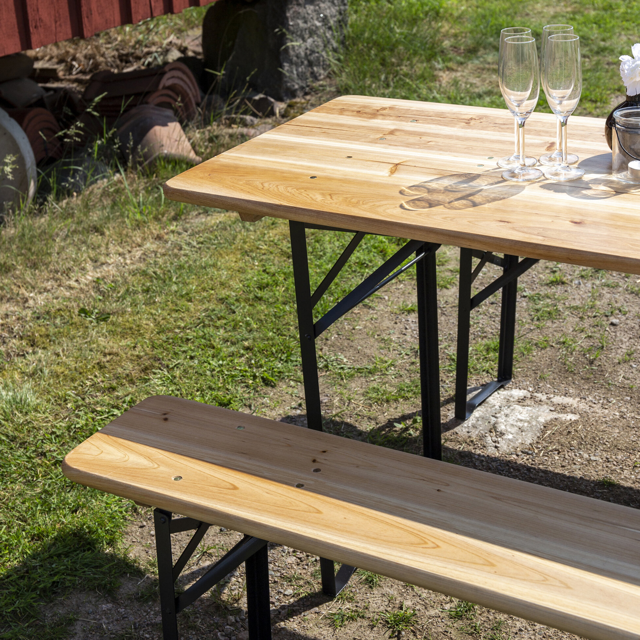 Bänkbord Venture Home Guniess Ihopfällbart Picknickbord med 6 Sittplatser