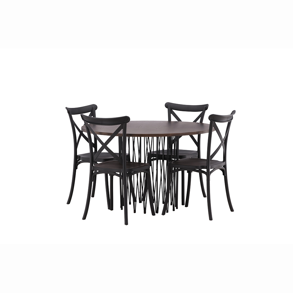 Matgrupp furniture/fashion Stone Rund med 4 Crosett Stolar