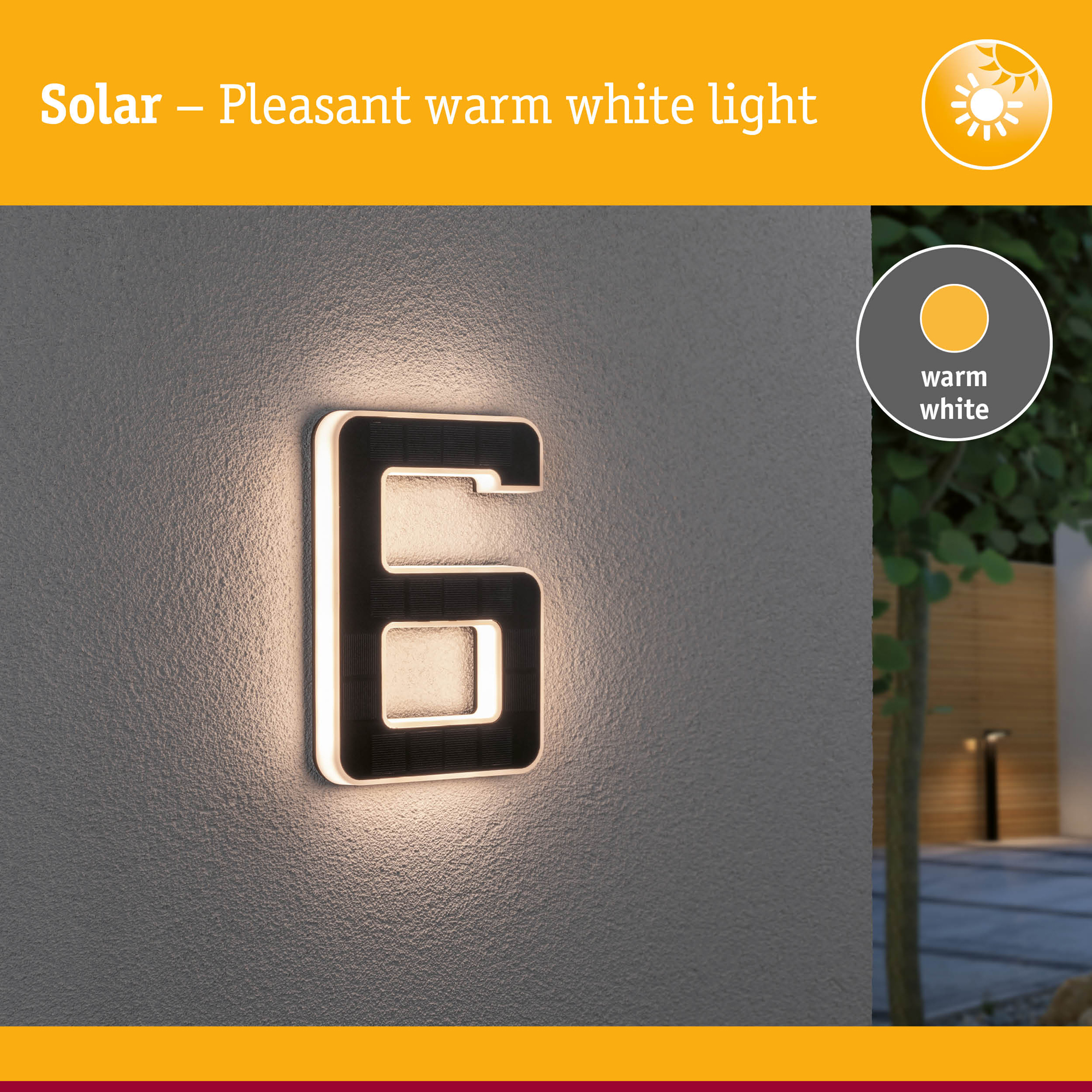Fasadbelysning Solcell LED Paulmann Husnummer 0-9 med belysning inkl. utbytbart batteri IP44