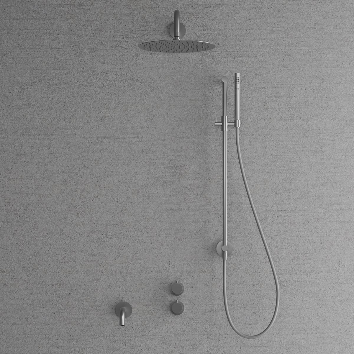 Takduschset Scandtap Steel Harmonized 5X för Inbyggnad