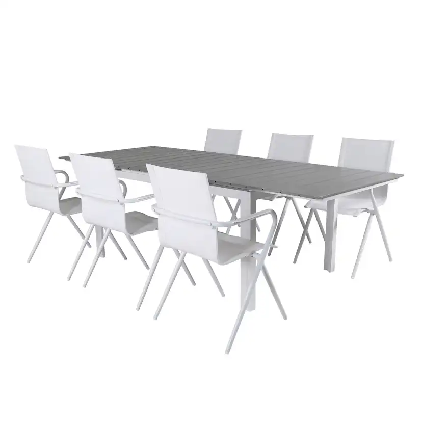 Matgrupp Venture Home Lova 160 Vit med 6 Aspen Matstolar