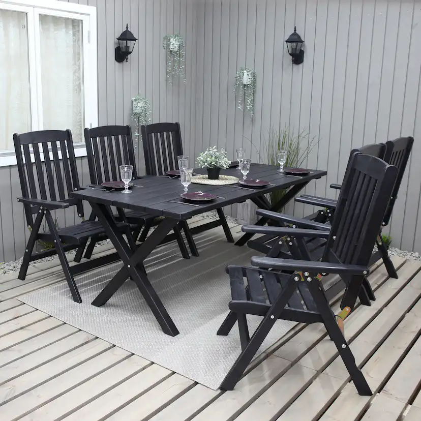 Trädgårdsmöbel Baltic Garden Olivia Svart 6-sits