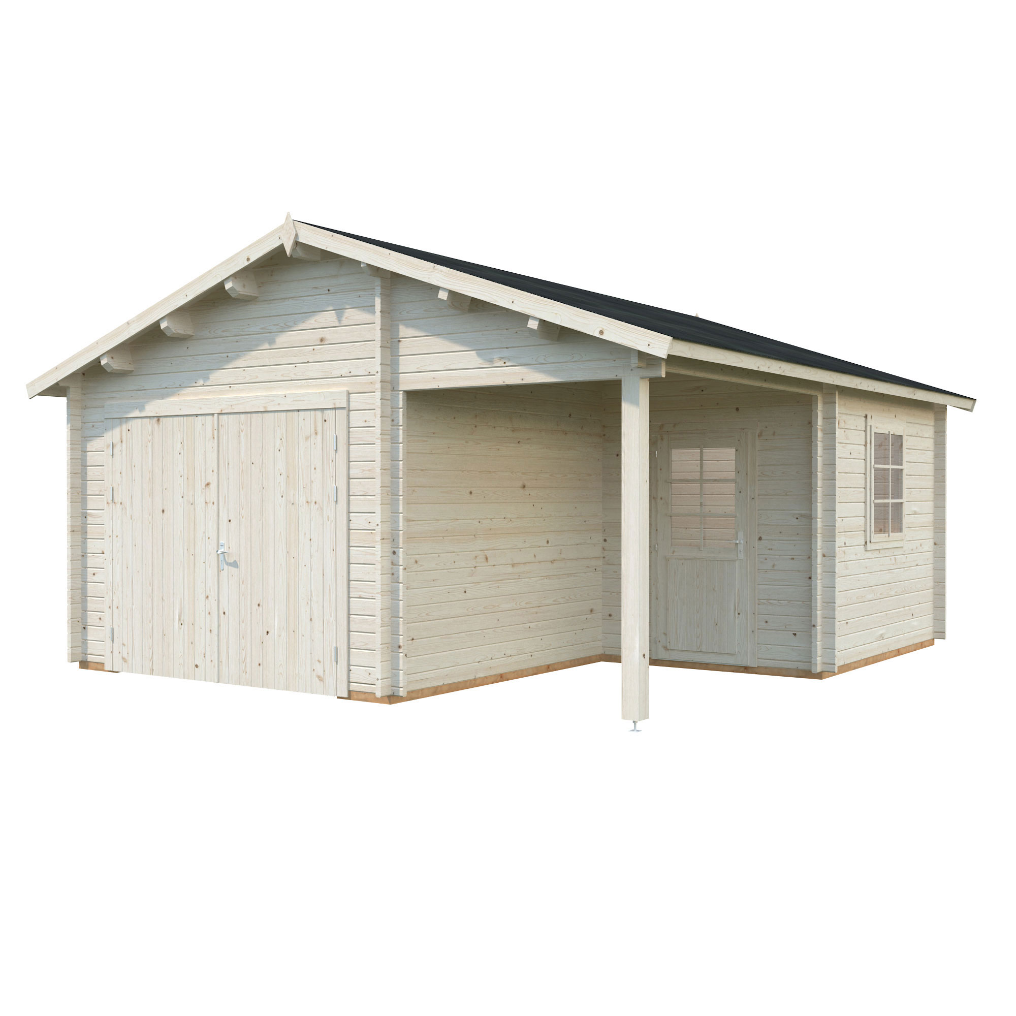 Roger 21,9+5,2 m2 with wooden gate Impregnerad transparent