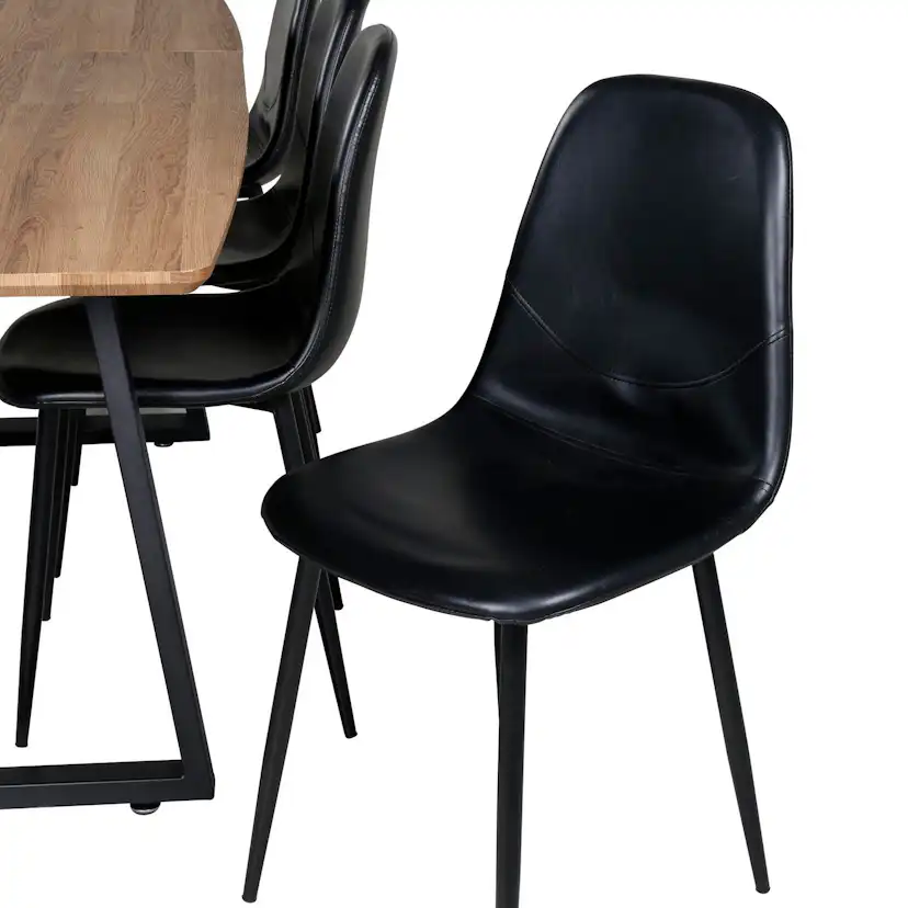Matgrupp Venture Home Ina med 8 Pobbie Stolar Svart