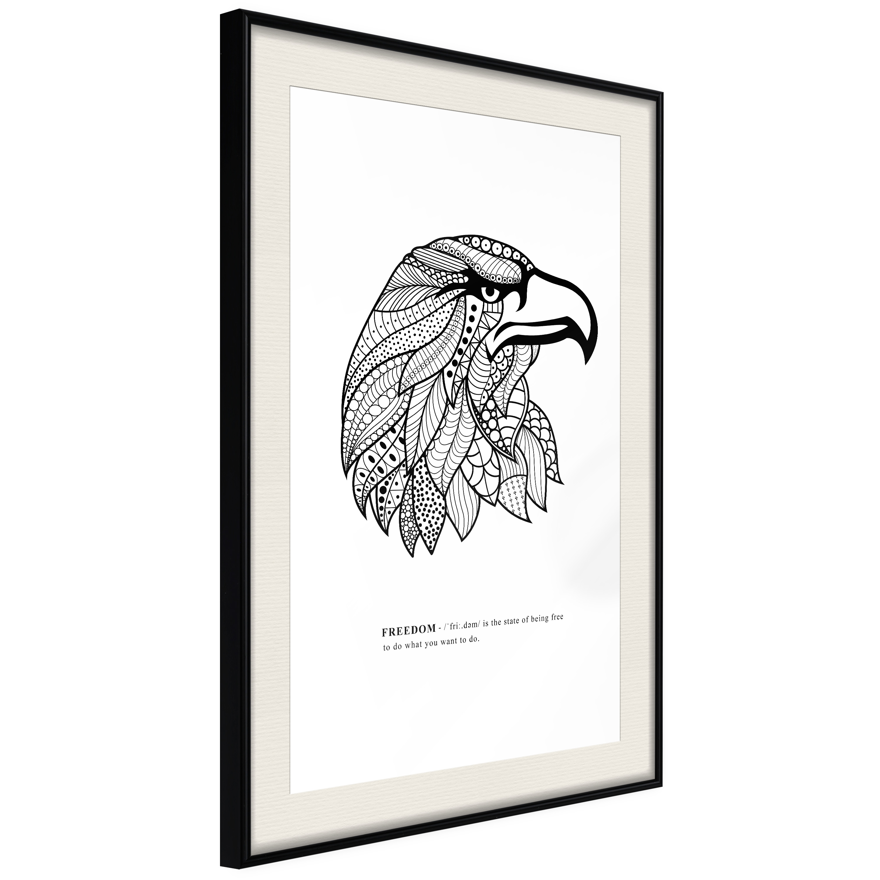 Affisch - Eagle of Freedom [Poster] 20x30 Svart ram med passepartout, 20x30 cm