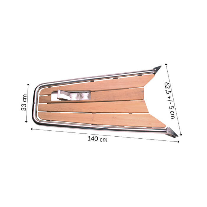 Peke 1852 Teak Med Ankarrulle 140x52 cm