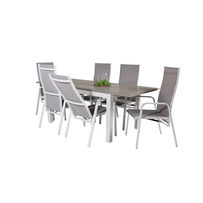 Matgrupp Venture Home Aleyna 160/240 med 6 Copacabana Matstolar