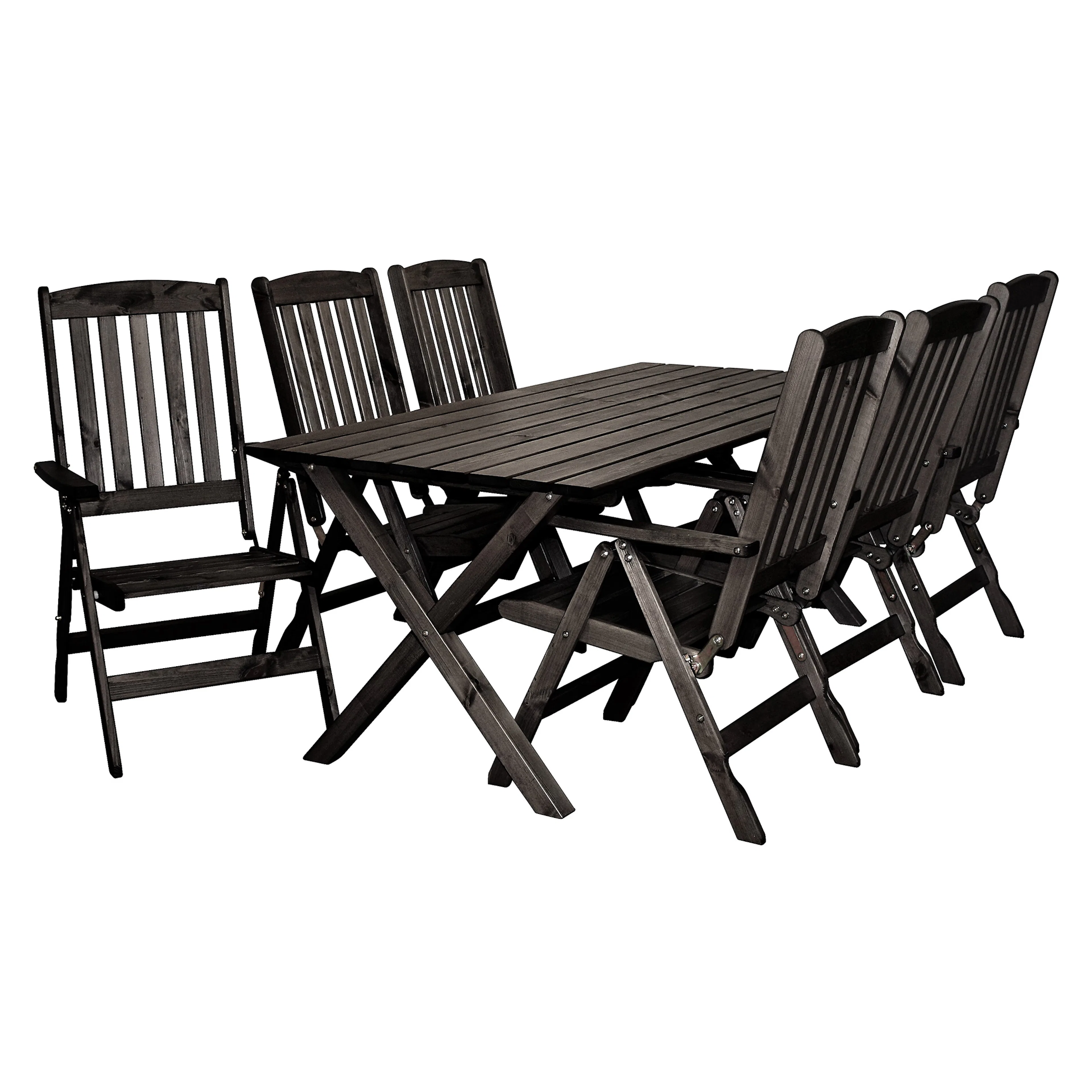 Trädgårdsmöbel Baltic Garden Olivia Svart 6-sits