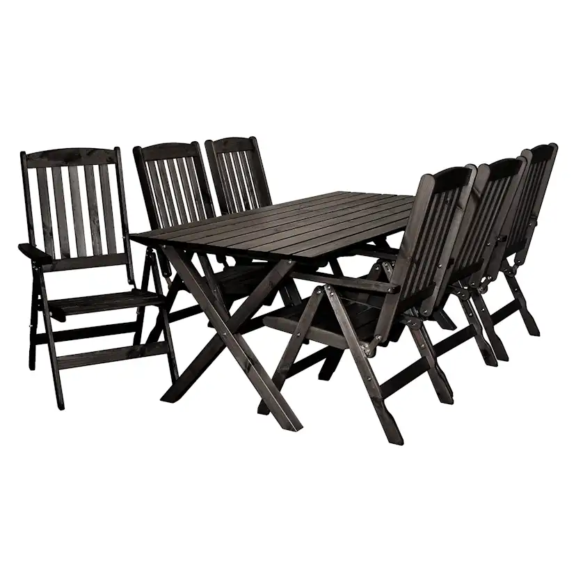 Trädgårdsmöbel Baltic Garden Olivia Svart 6-sits