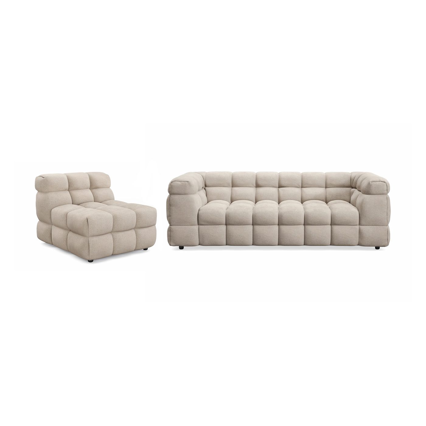 Soffgrupp Andrarum Elise Bubblig 4-sits Soffa + Fåtölj Beige