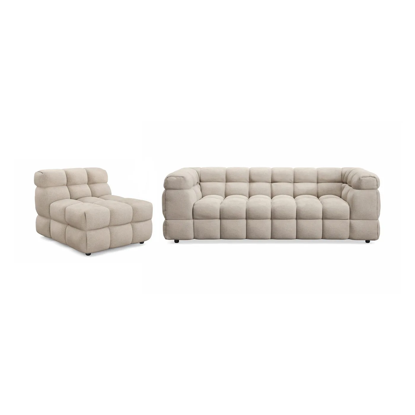 Soffgrupp Andrarum Elise Bubblig 4-sits Soffa + Fåtölj Beige