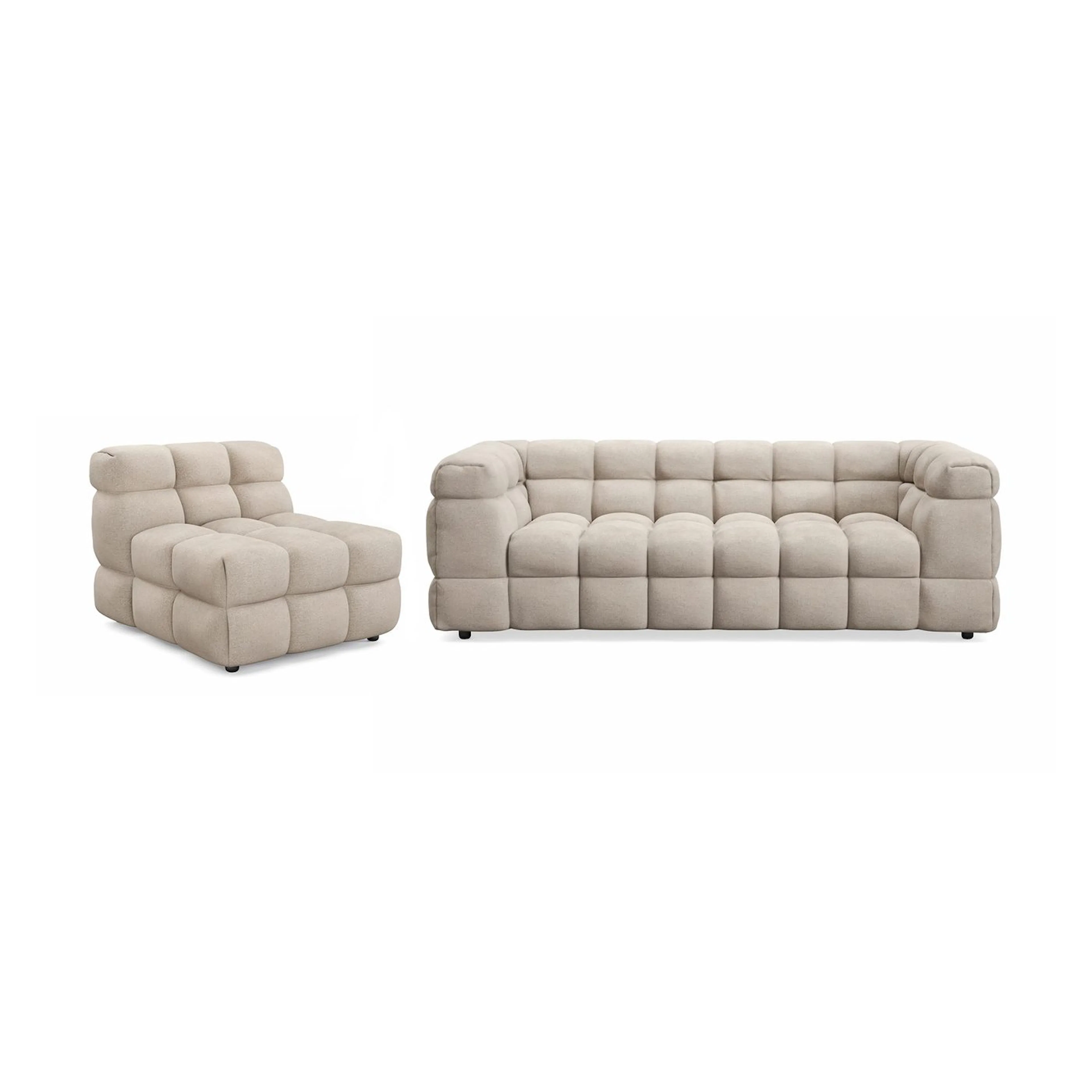 Soffgrupp Andrarum Elise Bubblig 4-sits Soffa + Fåtölj Beige
