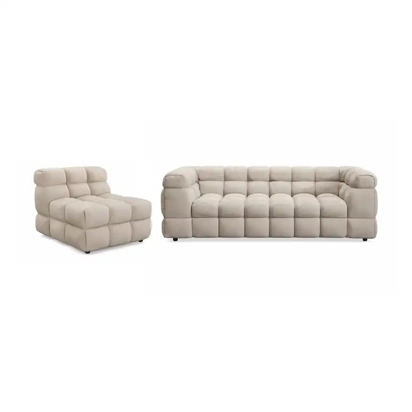 Soffgrupp Andrarum Elise Bubblig 4-sits Soffa + Fåtölj Beige