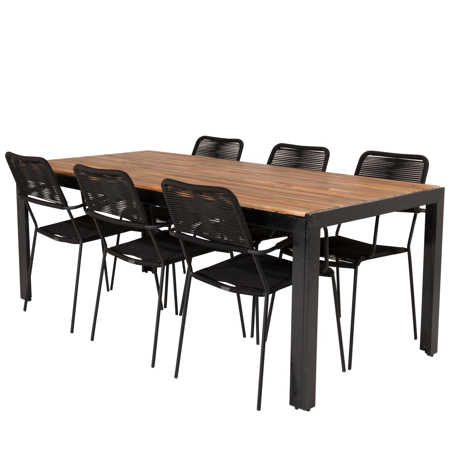Bois Dining table 200*100cm  - Black Legs / Acacia +Lindos A Trä/Svart