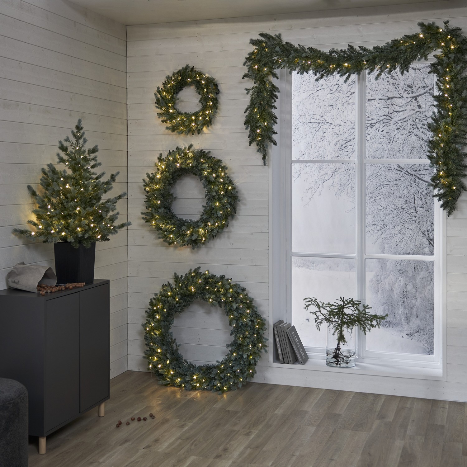 Krans Star Trading Greyland 100 cm LED-Ljuskrans