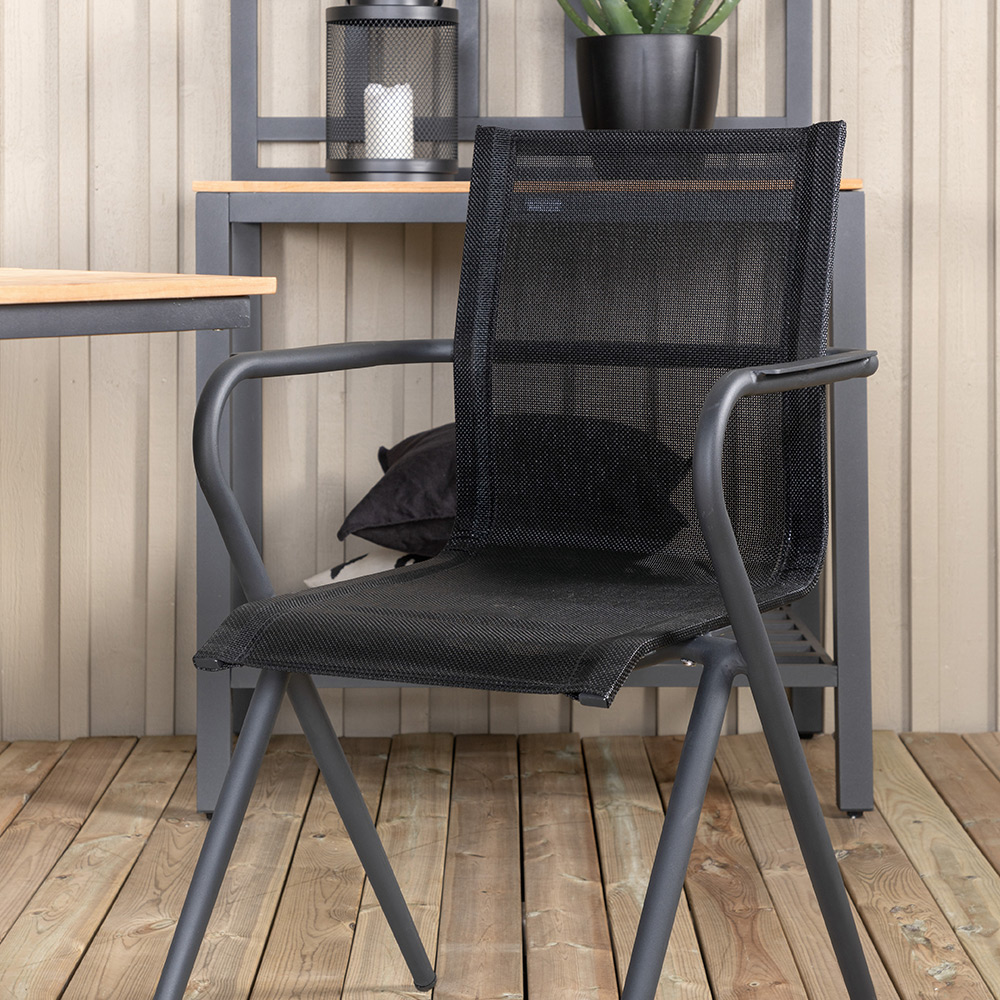 Matgrupp Venture Home Mendi med 6 Act Stolar Svart