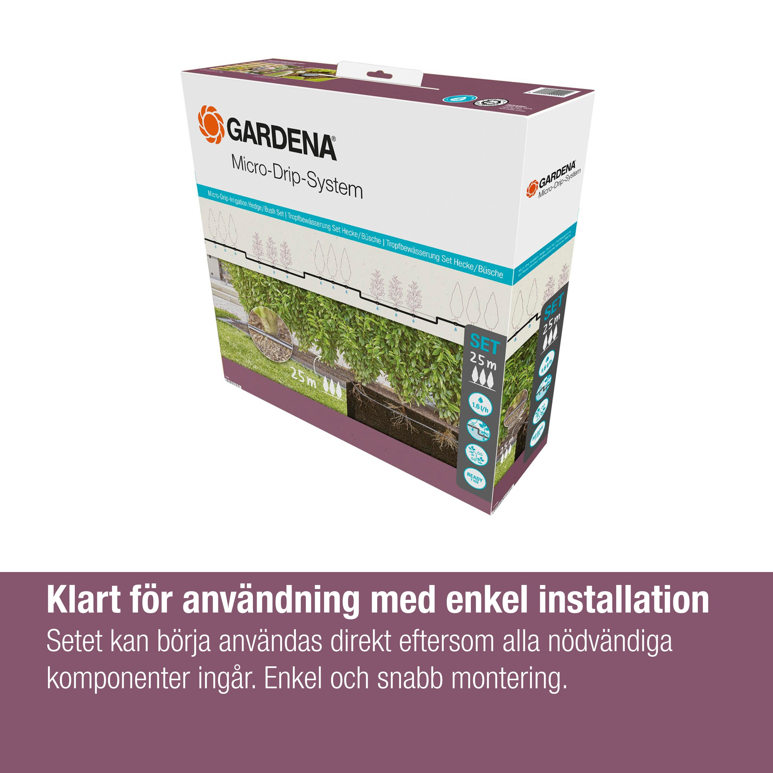 Droppslang Gardena Micro-Drip Set 25 m Ovan och Under Jord