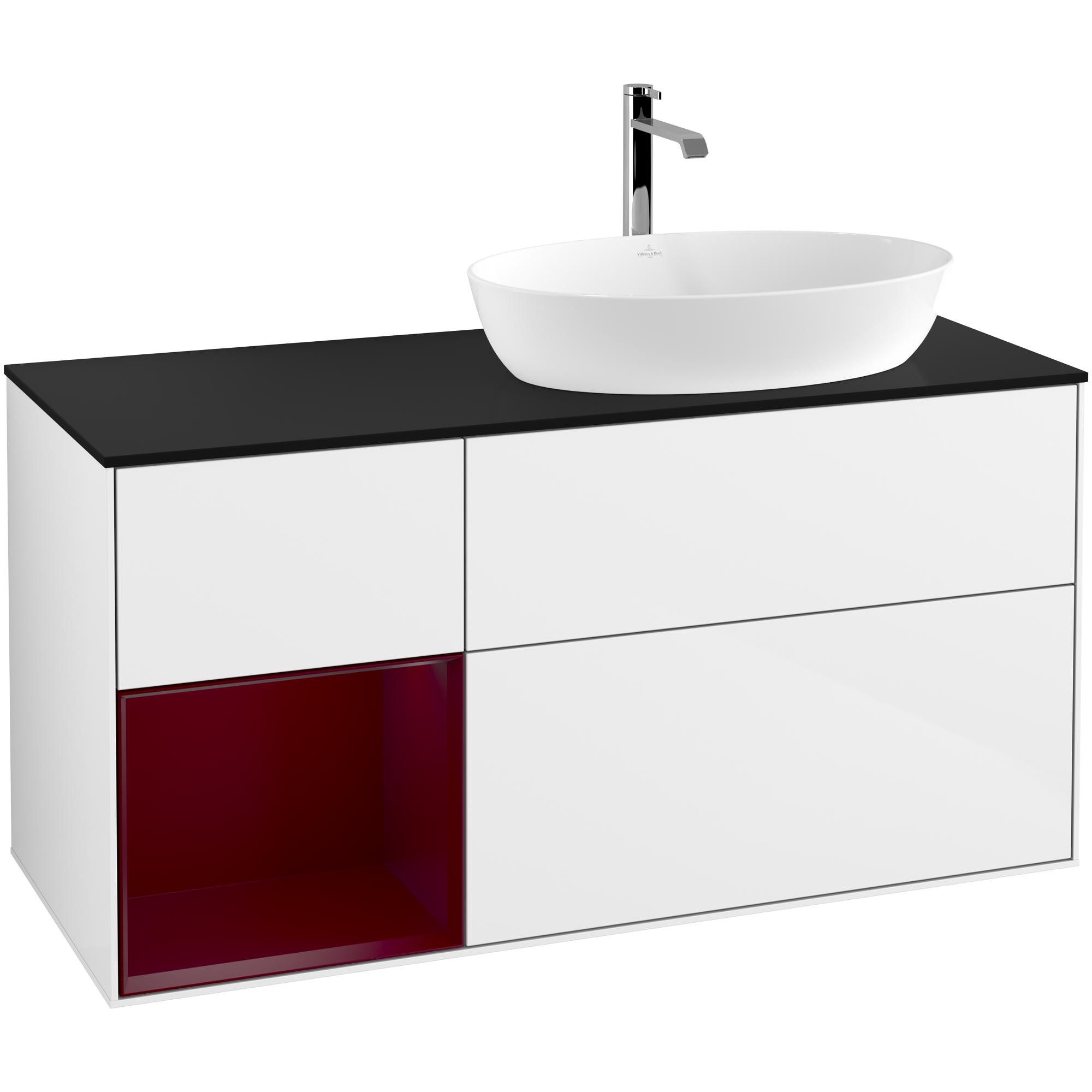 Tvättställsskåp Villeroy & Boch Finion med 3 Lådor Hylla och Bänkskiva för Ocentrerat Tvättställ från Artis & Collaro