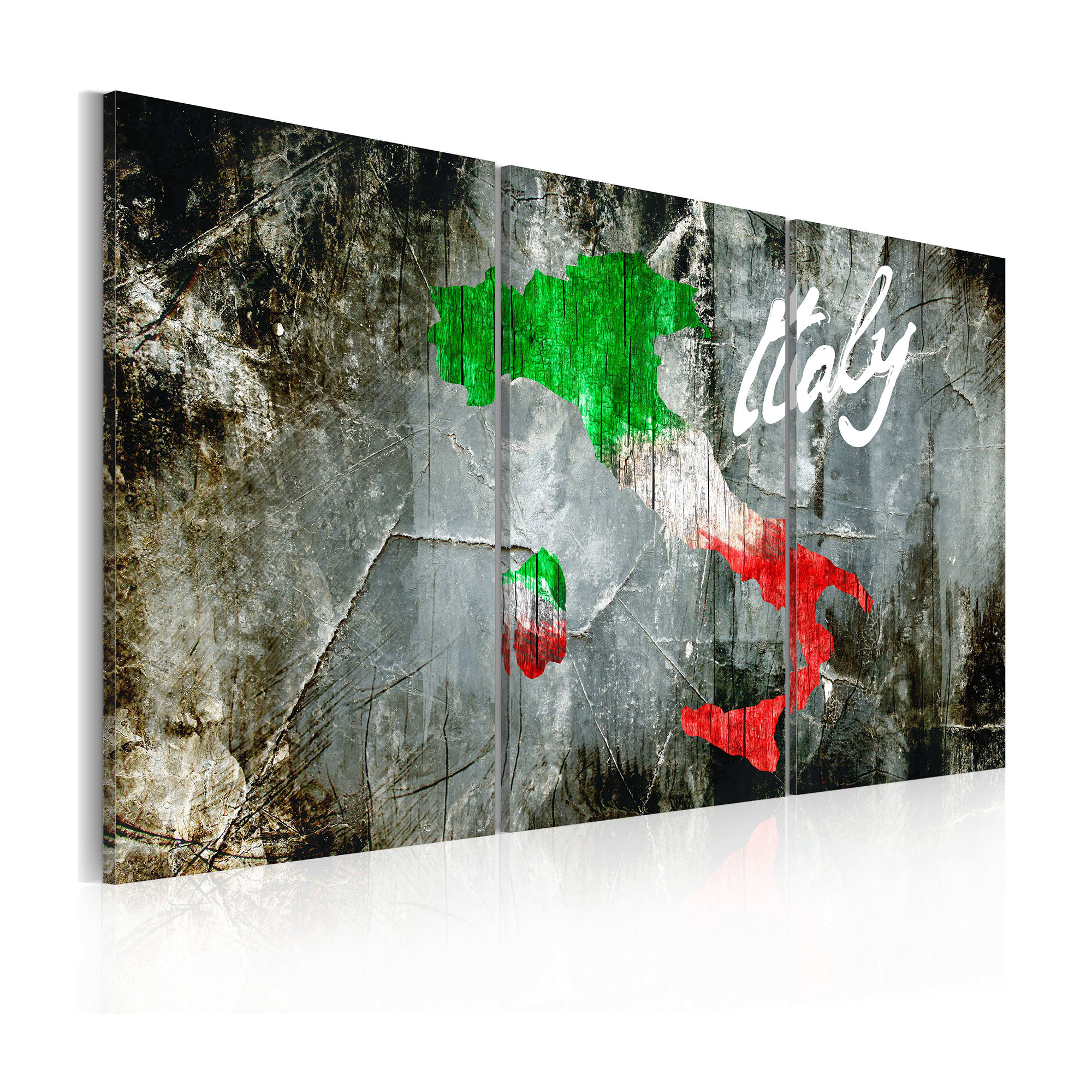 Tavla Arkiio Konstnärlig Karta Över Italien Triptyk