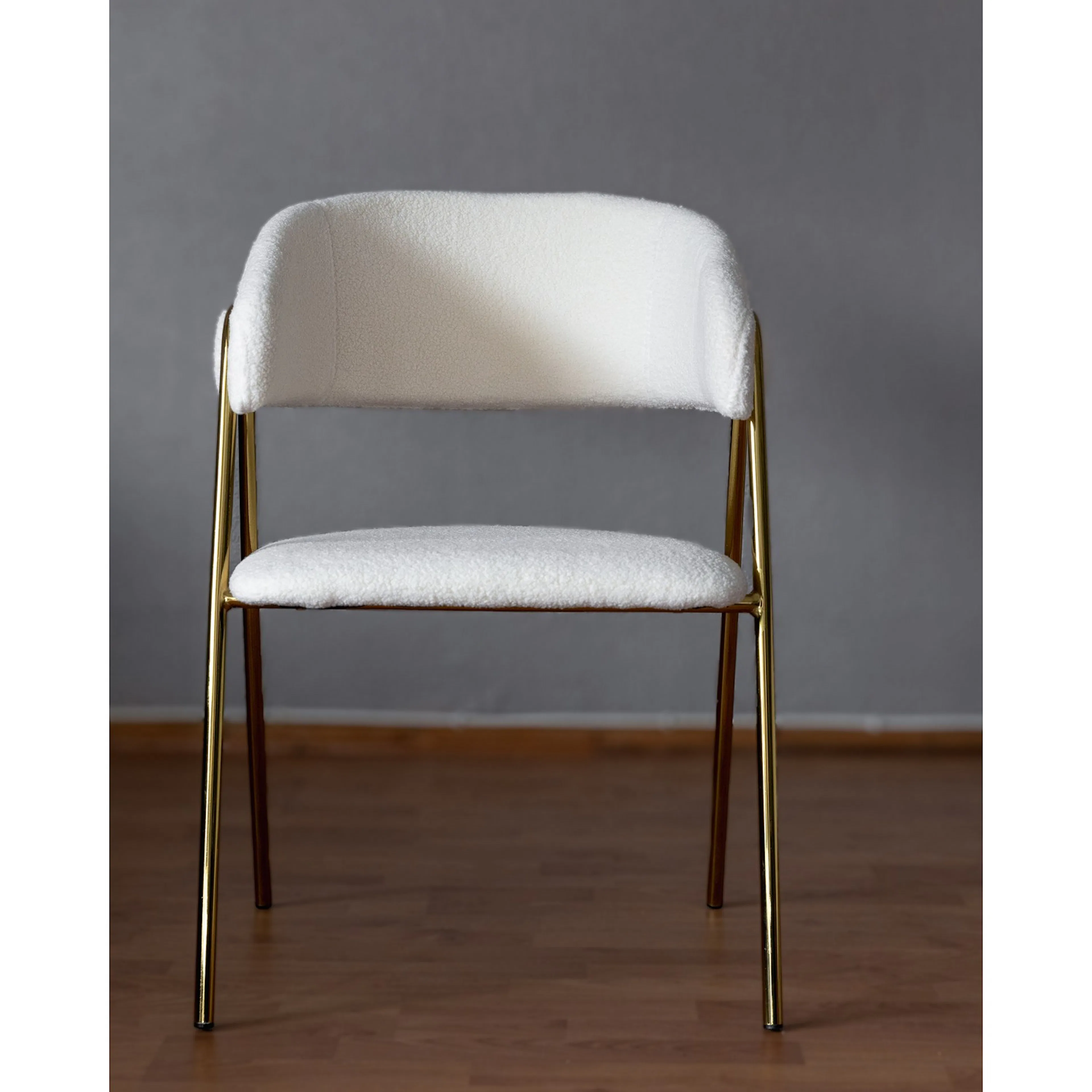 August stol - Teddy (Creme) / Guld Creme