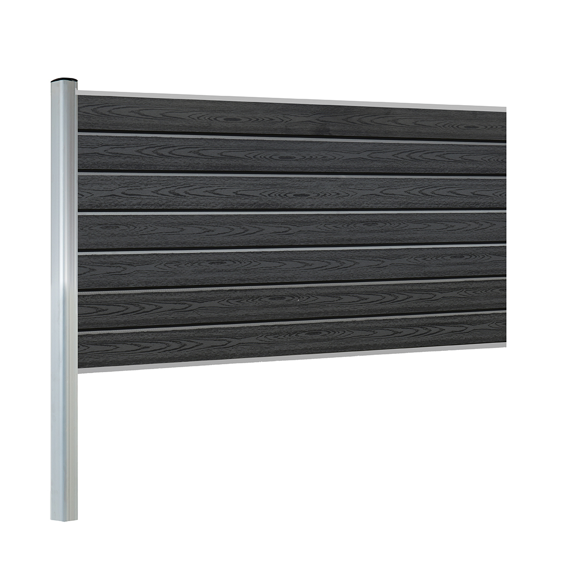 Komplementsset Kirkedal K100 med 1 Aluminium Stolpe, Topp/bottenskena och Staketprofiler