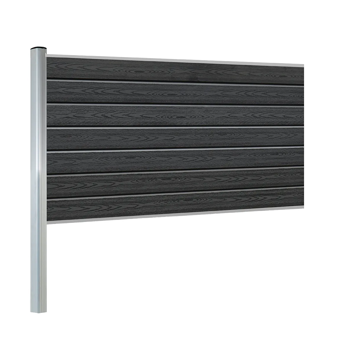 Komplementsset Kirkedal K100 med 1 Aluminium Stolpe, Topp/bottenskena och Staketprofiler
