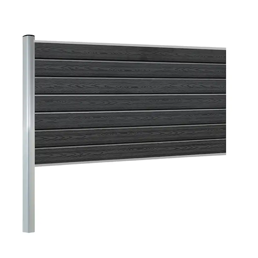 Komplementsset Kirkedal K100 med 1 Aluminium Stolpe, Topp/bottenskena och Staketprofiler