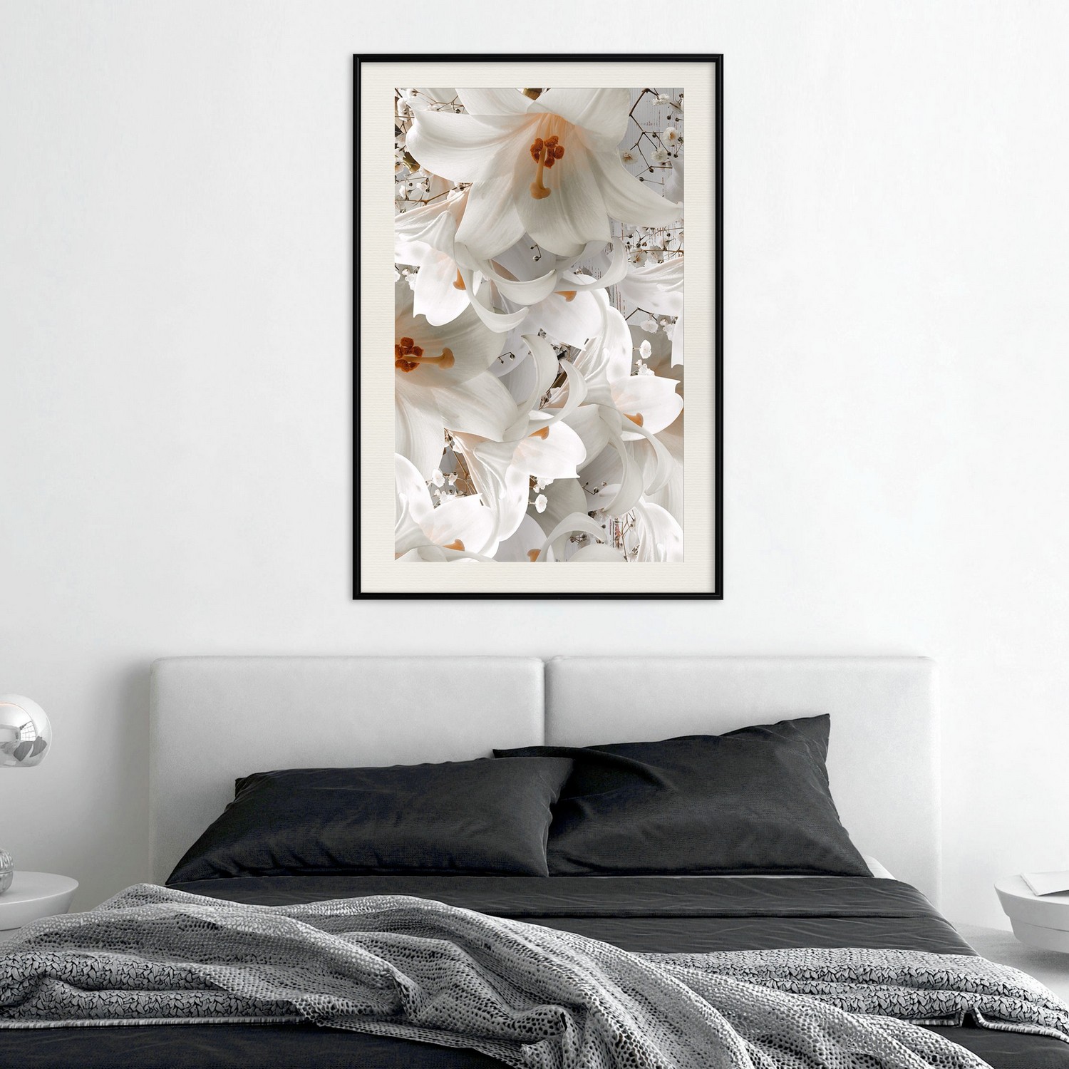 Affisch - White Blow [Poster] 40x60 Svart ram med passepartout, 40x60 cm