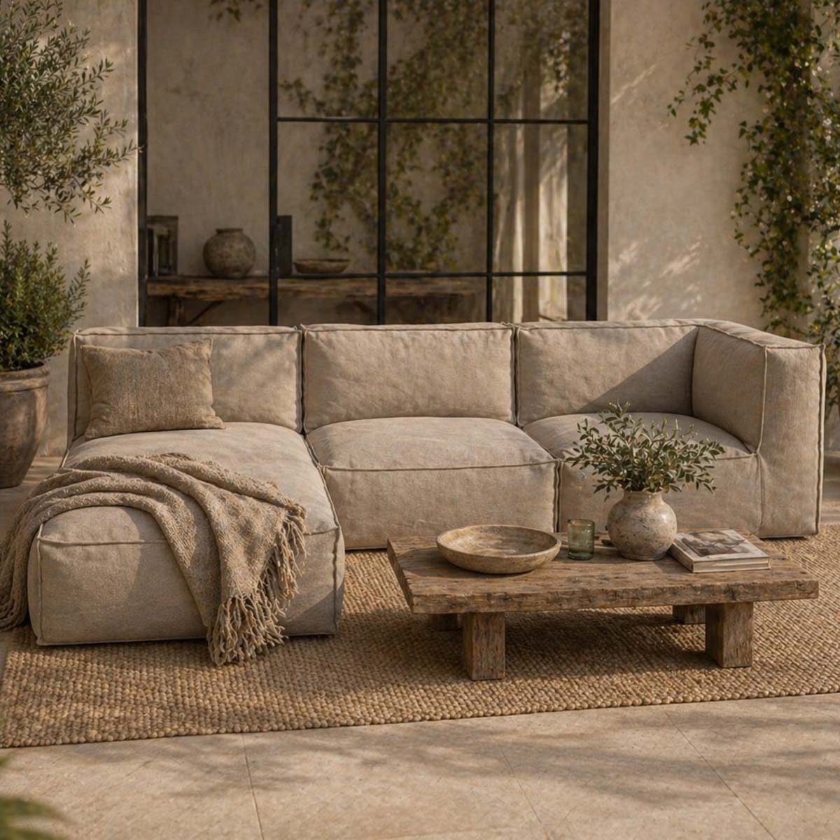 Sittpall Jabo Visby Olefin 95x95x35cm