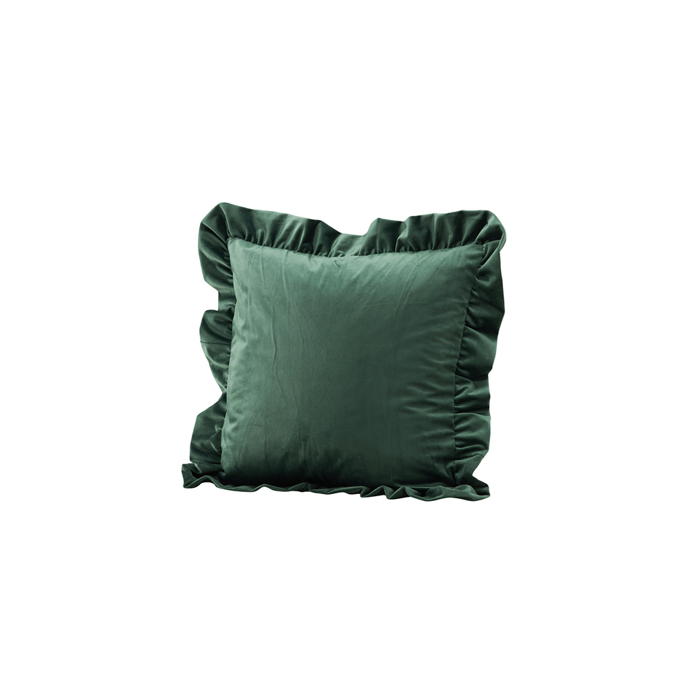 Hailey Cushion Cover Poly Velvet - Green Grön
