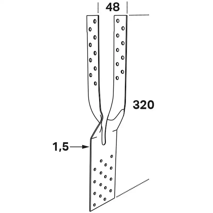Gaffelankare Fap 48x320x1,5 48x320x1,5 mm