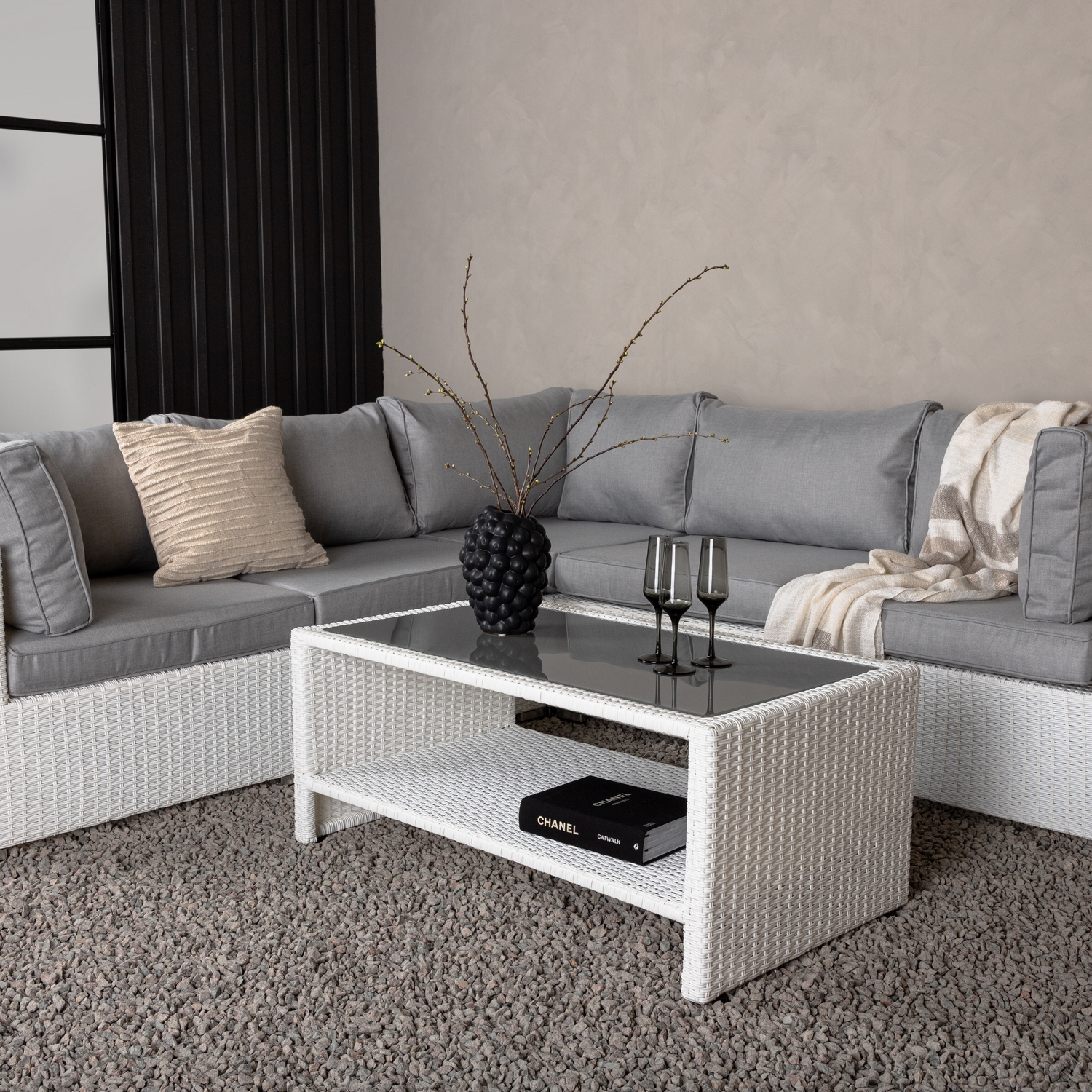 Amazon Modulsoffa 3+2+1 - Vit / grå dyna Vit