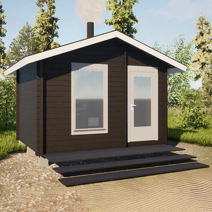 Trädgårdsbastu LP Garden Pallas 11m² Sadeltak
