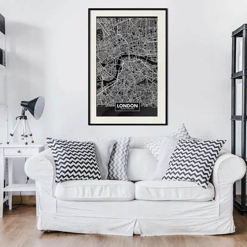 Poster Artgeist Affisch Dark Map of London